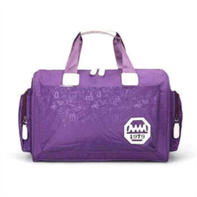 手提旅游包手提包旅行包旅行袋帆布包定做旅行袋戶外待產商務印花訓練托運款便攜短途 粉紅色 大