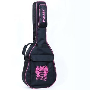 PARASA 譜樂詩 41-42寸牛津布防水民謠吉他包 加厚內里手提 雙肩背兩用背包 (玫紅襯黑色): 亞馬遜中國: 樂器